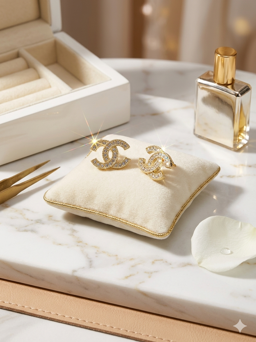Lumière Gold Interlock Earrings